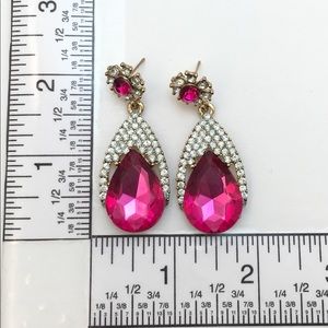 Cherryl's Jewelry - Bright Pink Fuschia Crystal & Rhinestone Earrings Cherryl's Jewelry - Bright Pink Fuschia Crystal & Rhinestone Earrings